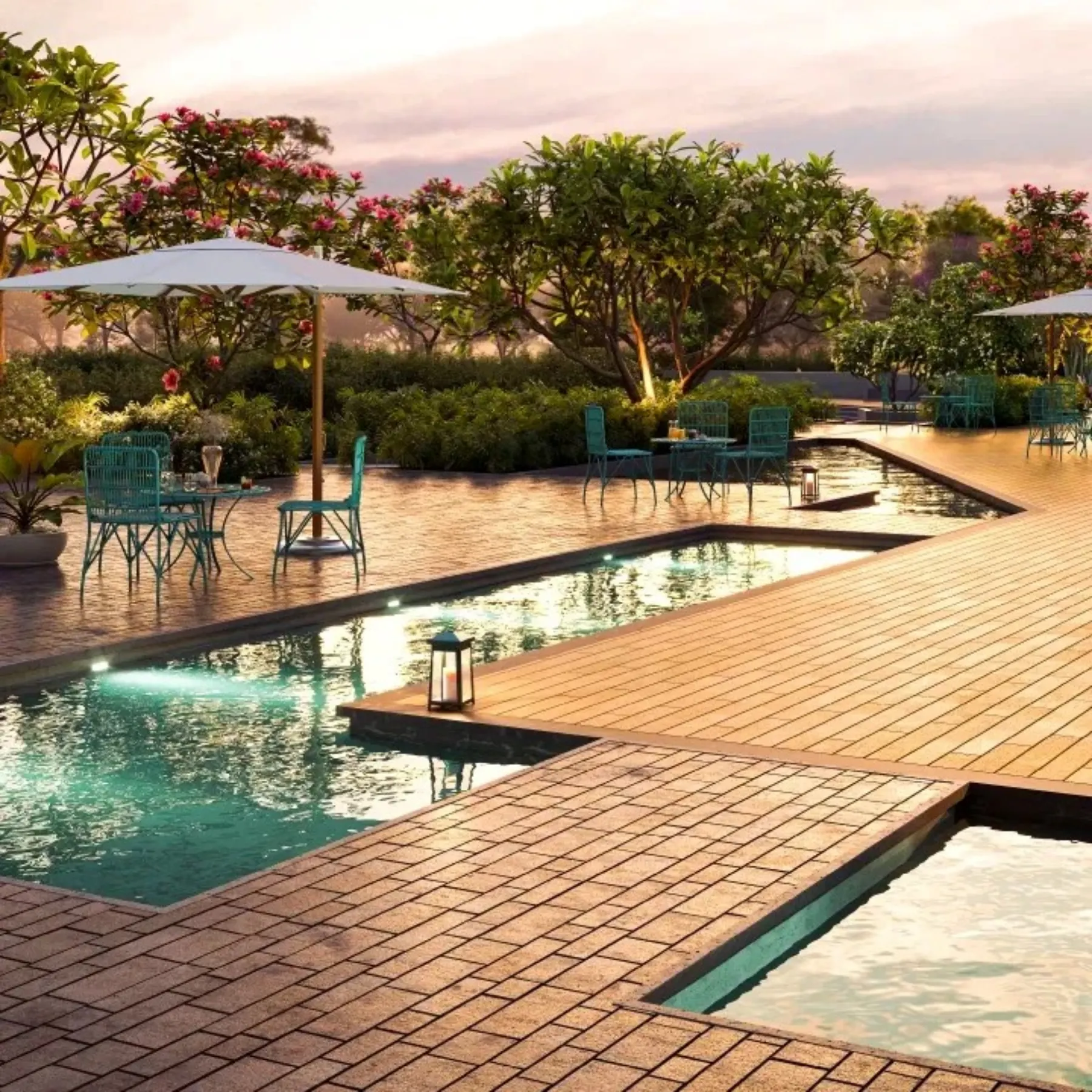 Sobha Crescent luxury pool area
